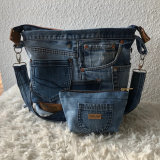 Upcycling Handtasche aus blauem Jeans